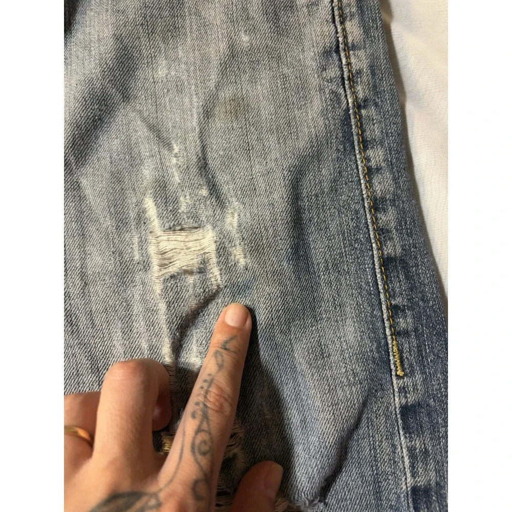 Vintage True Religion Distressed Denim Shorts Jorts Cutoff Mens Size 32 Y2K